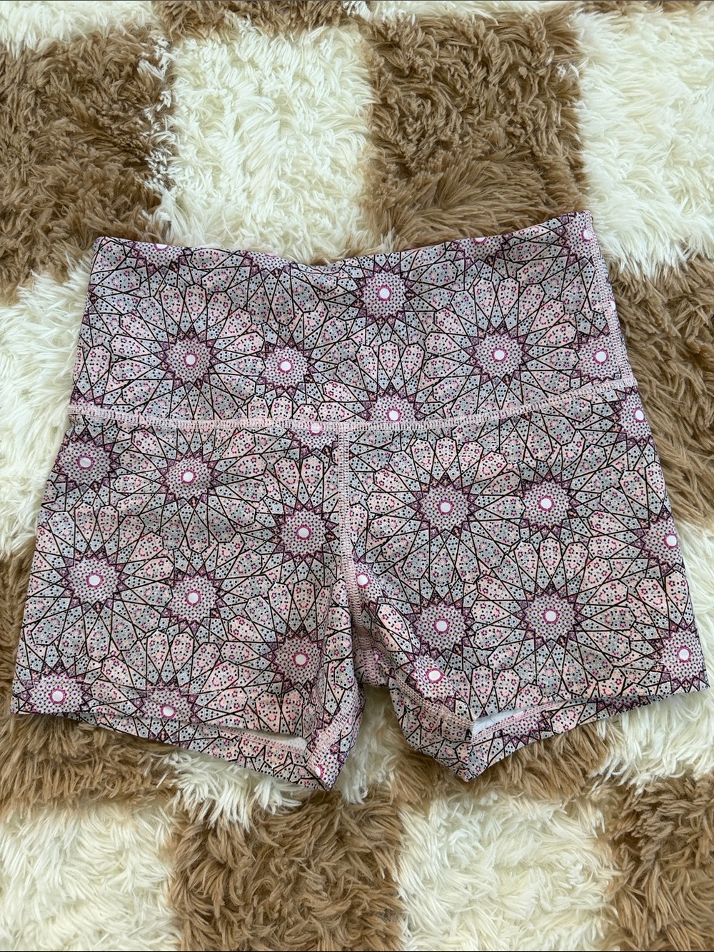 Lorna Jane Pink Mosaic Bike Shorts